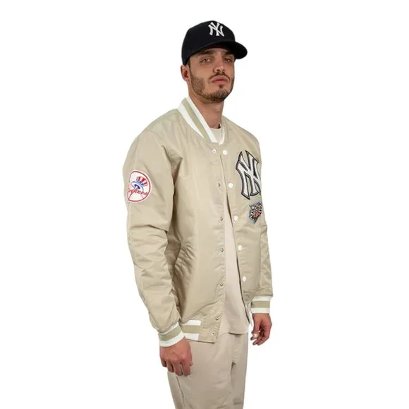 New Era New York Yankees Satin Varsity Jacket 2009 World Series Patch Men's - Picture 6 of 10